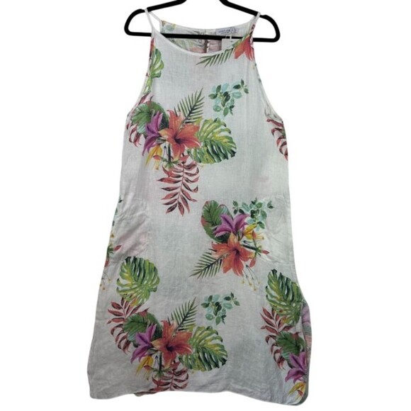 Lungo L'Arno Womens Sundress Size Small 100% Italian Linen Dress Hawaii Resort - Picture 1 of 12